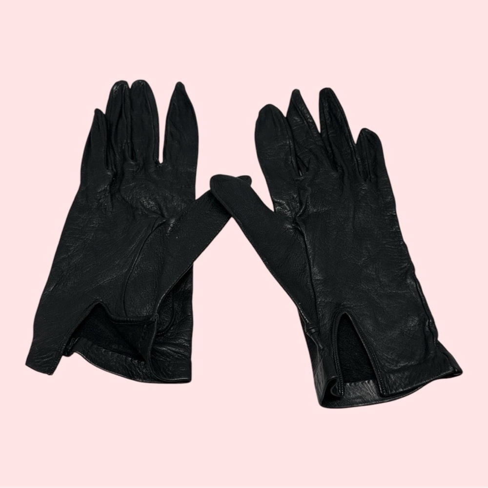 Vintage Leather Gloves 2 Pairs Black and Brown Extra Small